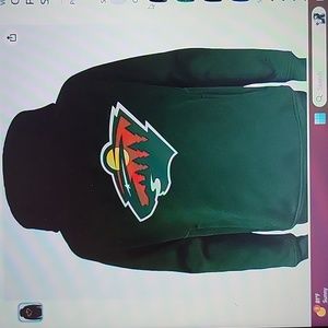 Outerstuff NHL Minnesota Wild Green performance pullover sweatshirt  14-16 NEW